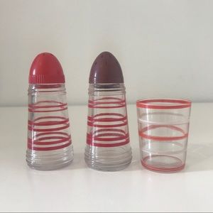 salt and pepper shakers with shot glass